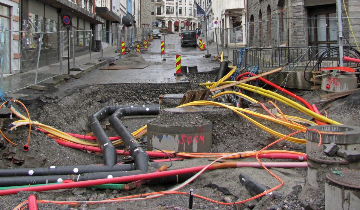 Repair,Of,Communications,In,The,City.,Pipes,And,Cables.